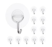 Petit crochet adhésif transparent pour salle de bain, cuisine, plafond | Lot de 12 crochets muraux autocollants sans perçage, crochets magiques