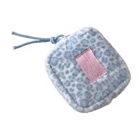 Petit de Rangement en Peluche imprimé léopard, pour Articles personnels, Organisateur de cosmétiques, pour Serviettes hygiéniques Portables, de Maquillage Portable