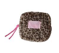 Petit de Rangement en Peluche imprimé léopard, pour Articles personnels, Organisateur de cosmétiques, pour Serviettes hygiéniques Portables, de Maquillage Portable