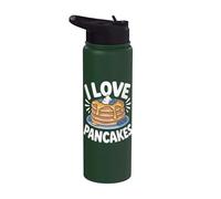 Petit déjeuner aux myrtilles I Love Pancakes Stainless Steel Insulated Water Bottle