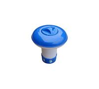 Petit doseur flottant pour tablettes de chlore de 20 g, bleu/blanc
