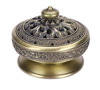 Petit Encensoir Brûle Encens Lotus Bouddha Porte-encens Bronze Vintage Brûleur d'encens Charbon Poêle Luxe Support Encens Métal Décoratio Maison Bureau pour Encenser Bton Cône Bobine Encens