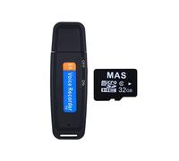 Petit Enregistrement Vocal USB Enregistreur Vocal Numérique MiniSound Dictaphone Enregistreur Audio Stylo 32 Go pour Entretien de Réunion