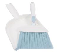 Petit Ensemble Pelle et Balayette Compactes, Brosse de Nettoyage Bleue | Plastique, Poignée Ergonomique et Poils Doux, pour Table, Comptoir, Tente et Clavier