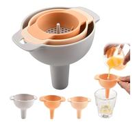 Petit entonnoir de cuisine 4 en 1 pour remplir des bouteilles avec filtre amovible - Entonnoirs à huile en plastique - Accessoires ménagers (orange)