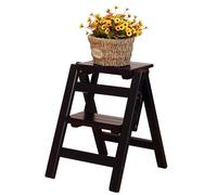 Petit escabeau en Bois à 2 marches pour Adultes et Enfants, Cuisine, loft, bibliothèque, Multifonction, Portable, échelle Pliable, escabeau/Banc à Chaussures/Support à Fleurs