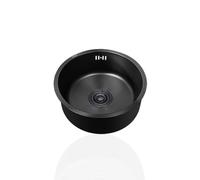 Petit éVier Inox Rond,Evier Cuisines Noir,Nano éVier de Cuisine 1 Bac,Mini Lavabo Cuisine pour Caravane,Bar,FaçOns D'Installer Sur Le Plan et Sous Plan (Ø 32cm)