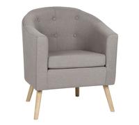 Petit Fauteuil en Tissu de Lin, Petit Canapé Rembourrée Épaisse, Style Scandinave, Avec Accoudoirs et Dossier, Marron, LVHCMFOHM