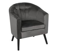 Petit Fauteuil en Velours, Petit Canapé Rembourrée Épaisse, Style Scandinave, Avec Accoudoirs et Dossier, Gris foncé, LVHCMFOHM