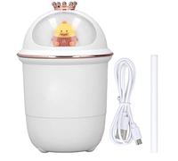 Petit humidificateur ultra silencieux 35 dB, mini humidificateur USB mignon avec veilleuse colorée, pour le bureau, la voiture, la chambre à coucher, l’hôtel et l’utilisation sur (Blanche)