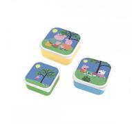 PETIT JOUR - Set De 3 Lunch Box Repas Ou Goûter Pour Enfant - Petite, Moyenne, Grande - S'emboitent Entre Elles - Polypropylène - PEPPA PIG