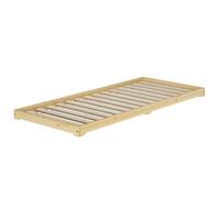 Petit lit en pin très bas, base idéale pour combiner avec futon, surface 80x180 cm V-60.47K-08-180 [sommier à lattes incl.]