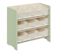 Petit meuble de rangement, avec Boîtes de Rangement en Tissu Non-tissé, pour Chambre d’Enfant, 29,5 x 62,5 x 60 cm, Vert Laurier
