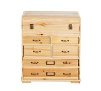 Petit meuble de rangement coffre 6 tiroirs 44x49.5x28cm Marron