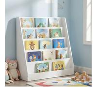 Petit Meuble De Rangement pour Enfant à 5 Niveaux, Montessori, pour Chambre d’Enfant, 30 x 80 x 80 cm, Blanc
