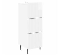 vidaXL Armoire à tiroirs Blanc brillant 33 x 34,5 x 92 cm – Moderne, tiroirs spacieux