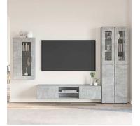 Petit meuble de rangement Vidaxl Ensemble meuble TV FLORIN 3 pcs Gris béton Bois d'ingénierie