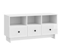 vidaXL Meuble TV Blanc Brillant 102 x 34,5 x 50 cm Bois d'ingénierie, Meubles de Salon, Console Vintage, Support TV rectangulaire, Grand Rangement, Meuble en Bois, Buffet Pratique