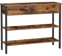 Petit meuble élévateur industriel - Meuble de table - Organisateur d'angle - Caisson à outils - Meubles en bois et en métal - Marron café/Noir - 100 x 24 x 80 cm