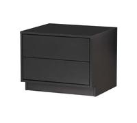 Petit meuble TV en pin massif noir, 2 tiroirs, avec rangement, bas - Woood, Finca - 50x40x41 cm