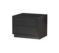 Petit meuble TV en pin massif noir, 2 tiroirs, avec rangement, bas - Woood, Finca - 50x40x41 cm