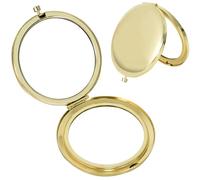 Petit Miroir de Poche, Rond Miroir Pliable Double Faces, Miroir Compact Grossissant Porte, Miroir de Voyage pour Le Maquillage, Miroir de Maquillage Professionnel, Cadeau Femme (L'or)