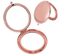 Petit Miroir de Poche, Rond Miroir Pliable Double Faces, Miroir Compact Grossissant Porte, Miroir de Voyage pour Le Maquillage, Miroir de Maquillage Professionnel, Cadeau Femme (Or rose)