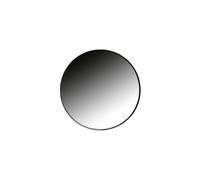 Petit miroir rond en métal noir, bord tôle laminée, miroir de salle de bain, à fixer - Woood, Doutzen - Ø50 cm, H5 cm