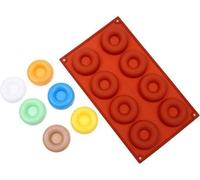 Petit moule à beignets, 8 cavités, antiadhésif, en silicone, rouge, 2 pièces