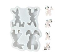 Petit moule lapin en silicone Moule de démoulage facile | Moule à gâteau de lapin de Pâques anti-adhésif à 4 cavités pour pâtisserie, fondant, savon, plâtre, gelée et beurre