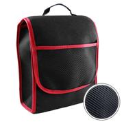 Petit organiseur de coffre, sac de voiture, sac de coffre, sac pour véhicule, sac à outils, sac de rangement avec fermeture velcro (noir/rouge)