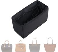 Petit organiseur en nylon noir, plusieurs poches, pliable, aspect soyeux