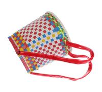 Petit Panier à Dos en Plastique pour Garçon et Filles, 1 Pièce Pvc | Style Ethnique, Design Tressé, Usage Intérieur et Extérieur, Objet Polyvalent de Rangement Couleur Aléatoire