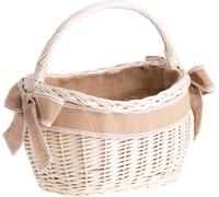 Petit panier à provisions en osier, rétro crème