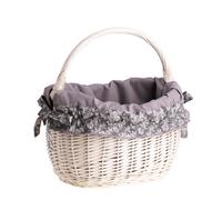 Petit panier à provisions en osier, rétro Crème 35x26 H25/36 cm
