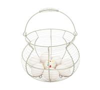 Petit panier à œufs de poule vintage | Panier à œufs avec poignée pour cuisine, pique-nique, ferme, jardin, récolte, Pâques, Noël, fruits, légumes
