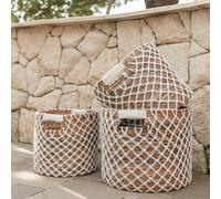 Petit panier de rangement Rootz PURA | Panier à plantes | Panier à linge (blanc) en fibre de bananier