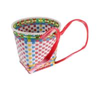 Petit Panier Garçon et Filles en Pvc, 1 Pièce, Style Ethnique Tissé | Accessoire de Scène pour Garçon et Filles, Usage Extérieur, Design Raffiné , Forme Spéciale Couleur Aléatoire
