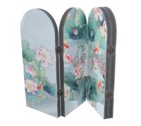 Petit Paravent Pliable de Bureau en Acrylique Lotus, Décor Chinois | Panneau Léger et Portable, Finition Miroir Polie, pour Environnement de Travail et Décoration Asiatique