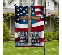 Petit Pavillon Christianisme Foyer Foi Slogan Jésus Croix Patriotique | Pavillon de jardin Balcon 12x18in Résistant Aux Intempéries Drapeau de jardin Couleur Vive Bannière personnalisée