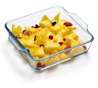 Petit plat à gratin de 0,8 litre pour 1 personne, mini-plat à lasagnes en verre, plat à gratin en verre, 15,5 x 15,5 x 4,5 cm, adapté au four et au micro-ondes.