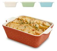 Petit plat à gratin en céramique pour 2 personnes – Mini-plat à gratin pour tiramisu et gratins – Bords très hauts – Petit plat à gratin pour friteuses à air chaud – Plat à lasagnes en céramique – Rou