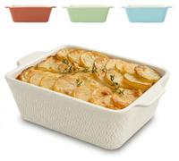 Petit plat à gratin en céramique pour 2 personnes – Mini-plat à gratin pour tiramisu et gratins – Plat à lasagnes à bords hauts – Petit plat à gratin pour friteuse à air chaud – Plat à lasagnes en cér