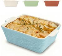 Petit plat à gratin Praknu en céramique pour 2 personnes - Mini plat à gratin pour tiramisu et gratins - Plat à lasagnes à bords hauts - Petit plat à gratin pour