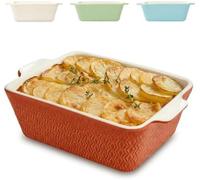 Petit plat à gratin Praknu en céramique pour 2 personnes - Mini plat à gratin pour tiramisu et gratins - Bords très hauts - Petit plat à gratin pour friteuse à air chaud -