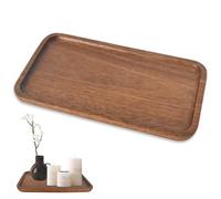 Petit Plateau de Service Rectangulaire，Plateau en Bois d'Acacia pour Café, Boissons et Collations, Idéal pour Les Cafés, Les Brunchs à Domicile et Les Cadeaux -20 x 10,5 cm