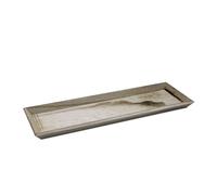 Petit plateau décoratif rectangulaire en bois - 49 x 16 cm - Plateau à bougie naturel avec bord incliné - Décoration de table - Table de Noël