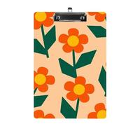 Petit porte-bloc orange en acrylique avec clip profilé en métal, porte-documents à suspendre pour enseignant, travailleur social, fournitures de bureau, 21,6 x 31,8 cm