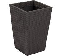 Petit pot de fleurs gris graphite à fond carré, 24 litres