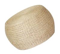 Petit Pouf Rond Tressé en Rotin, Repose-pieds D'entrée Khaki | Finition Simple et Moderne, Base Antidérapante, Usage Salon et Contemplation, Style Bohème Discret